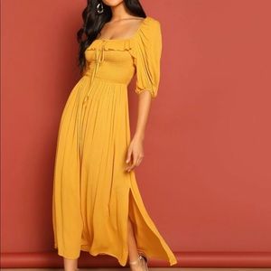 NWOT mustard SHEIN boho dress